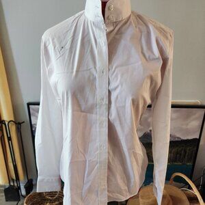 Classic White Equestrian Button-Up Show Shirt | Equestrian | Size 36